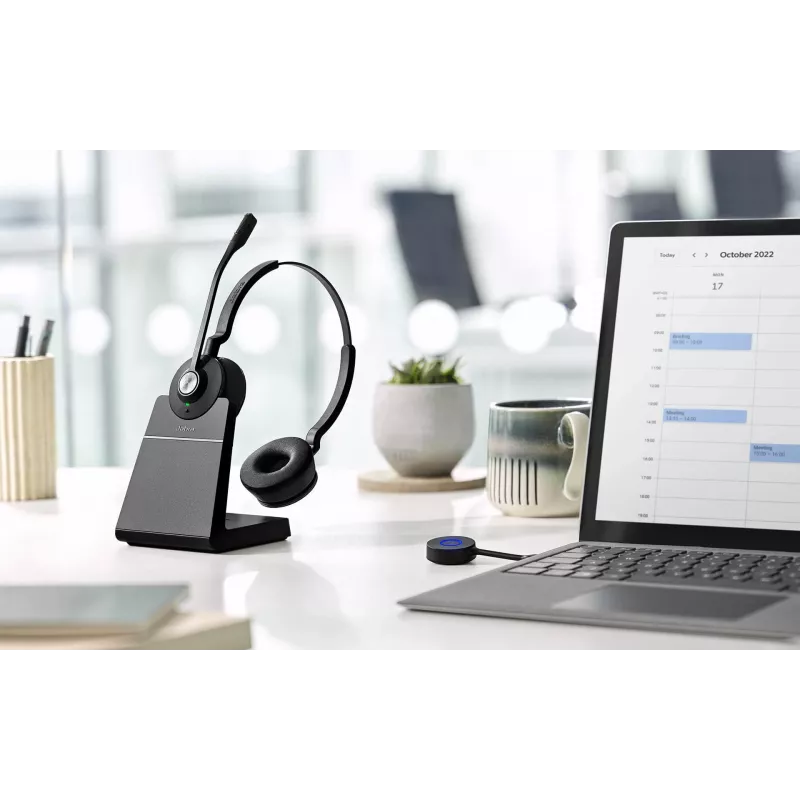 Jabra Engage 55 MS Stereo Słuchawki Bezprzewodowe Nauszne Biuro/Call Center USB Type-A Czarny