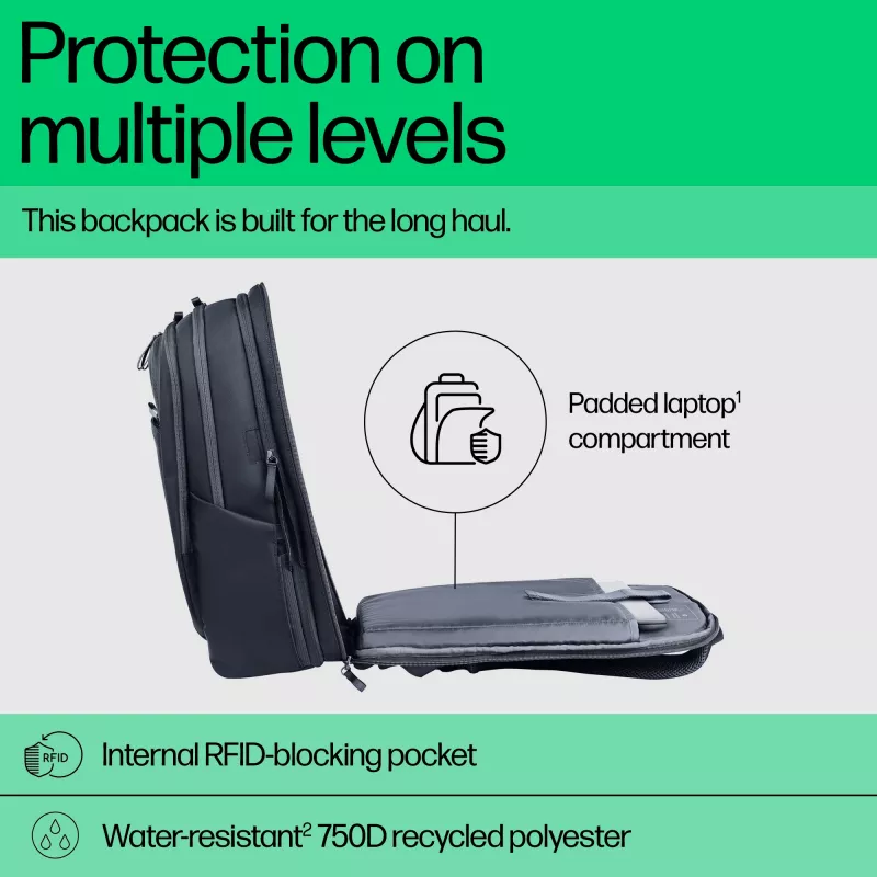 HP Travel Plus 30L 17-calowy plecak na laptopa, Plecak, 43,2 cm (17 cali), 1,08 kg