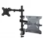 StarTech.com Ramię do monitora z tacką na laptopa VESA, Do laptopa (4,5kg/9,9lb) i pojedynczego wyświetlacza do 32 cali (8kg/17,6lb), Czarny, Wentylowana tacka, Regulowane ramię do laptopa, Mocowanie C-clamp/Grommet