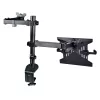 StarTech.com Ramię do monitora z tacką na laptopa VESA, Do laptopa (4,5kg/9,9lb) i pojedynczego wyświetlacza do 32 cali (8kg/17,6lb), Czarny, Wentylowana tacka, Regulowane ramię do laptopa, Mocowanie C-clamp/Grommet