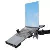 StarTech.com Ramię do monitora z tacką na laptopa VESA, Do laptopa (4,5kg/9,9lb) i pojedynczego wyświetlacza do 32 cali (8kg/17,6lb), Czarny, Wentylowana tacka, Regulowane ramię do laptopa, Mocowanie C-clamp/Grommet