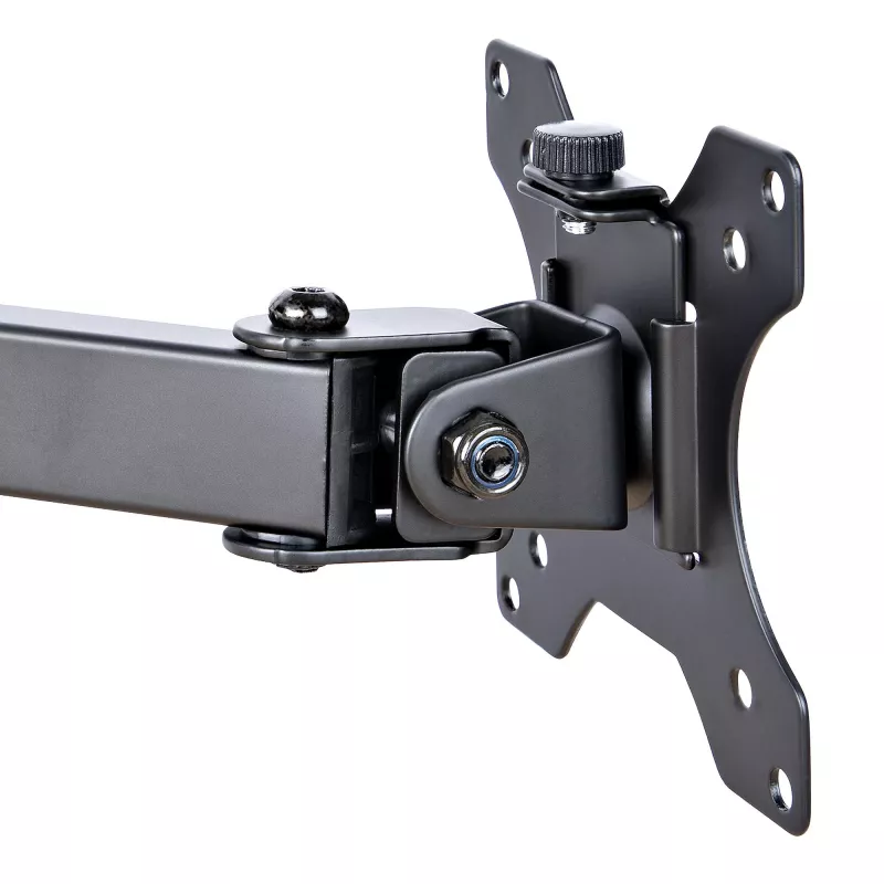 StarTech.com Ramię do monitora z tacką na laptopa VESA, Do laptopa (4,5kg/9,9lb) i pojedynczego wyświetlacza do 32 cali (8kg/17,6lb), Czarny, Wentylowana tacka, Regulowane ramię do laptopa, Mocowanie C-clamp/Grommet