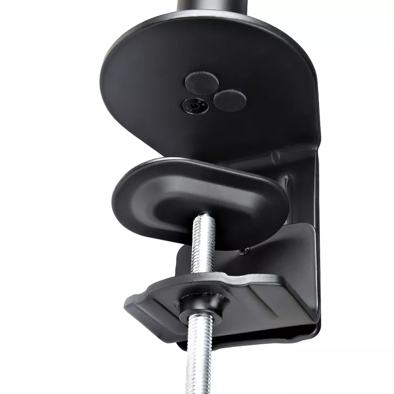 StarTech.com Ramię do monitora z tacką na laptopa VESA, Do laptopa (4,5kg/9,9lb) i pojedynczego wyświetlacza do 32 cali (8kg/17,6lb), Czarny, Wentylowana tacka, Regulowane ramię do laptopa, Mocowanie C-clamp/Grommet