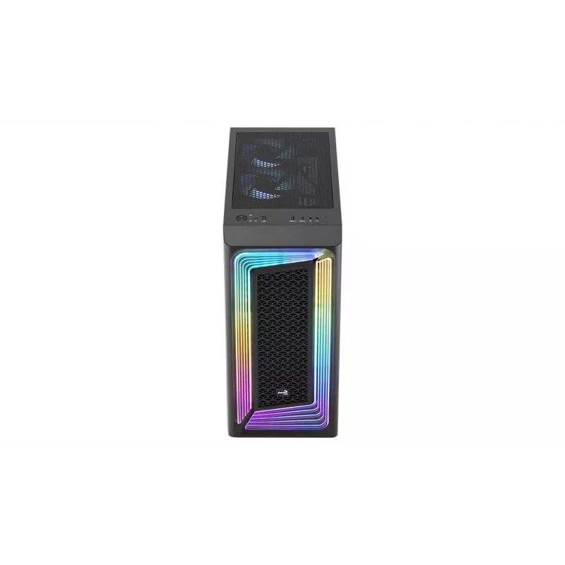 Obudowa PC AEROCOOL Interstellar Midi Tower Czarna — ATX, obsługuje GPU do 362 mm, cooler CPU do 163 mm, przedni radiator 3x120/360 mm