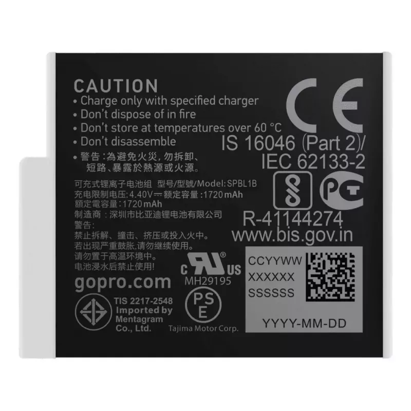 Bateria do kamery GoPro Enduro Rechargeable Battery HERO12 HERO11 HERO10 HERO9 Czarny