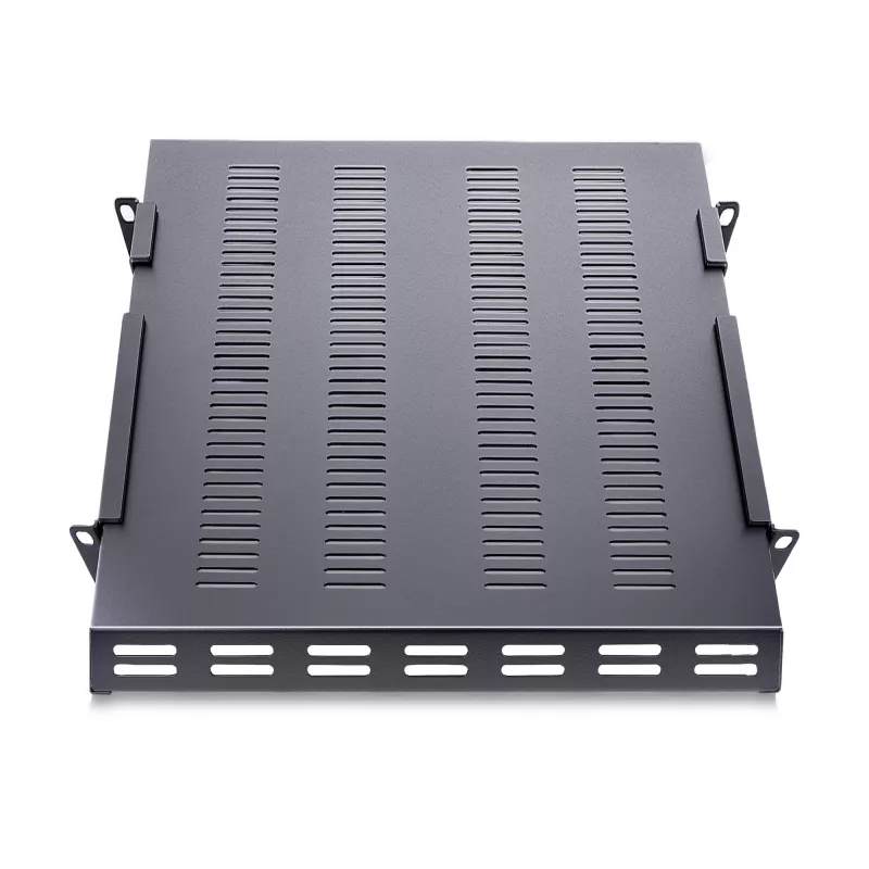 StarTech.com 1U 4-słupkowa regulowana wentylowana półka do montażu w szafie serwerowej - 330 funtów (150 kg) - regulowana głębokość montażu od 19,5 do 38 cali uniwersalna taca do 19-calowej szafy AV/sprzęt sieciowy - głębokość 27,5 cala