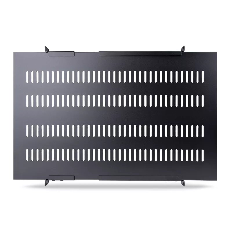 StarTech.com 1U 4-słupkowa regulowana wentylowana półka do montażu w szafie serwerowej - 330 funtów (150 kg) - regulowana głębokość montażu od 19,5 do 38 cali uniwersalna taca do 19-calowej szafy AV/sprzęt sieciowy - głębokość 27,5 cala