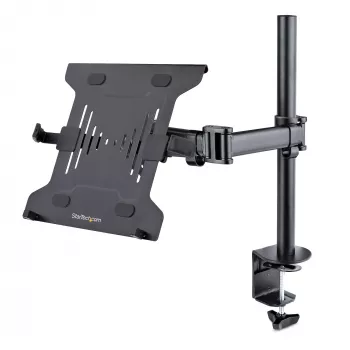 StarTech.com Uchwyt biurkowy do laptopa - Uchwyt do monitora i laptopa - Obsługuje wyświetlacze do 34 cali (8 kg) i laptopy (4,5 kg) - Ramię przegubowe z tacką VESA do laptopa - Mocowanie zaciskowe / przez otwór w blacie