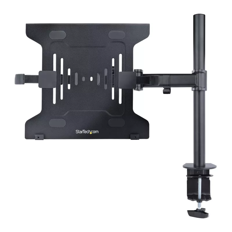 StarTech.com Uchwyt biurkowy do laptopa - Uchwyt do monitora i laptopa - Obsługuje wyświetlacze do 34 cali (8 kg) i laptopy (4,5 kg) - Ramię przegubowe z tacką VESA do laptopa - Mocowanie zaciskowe / przez otwór w blacie