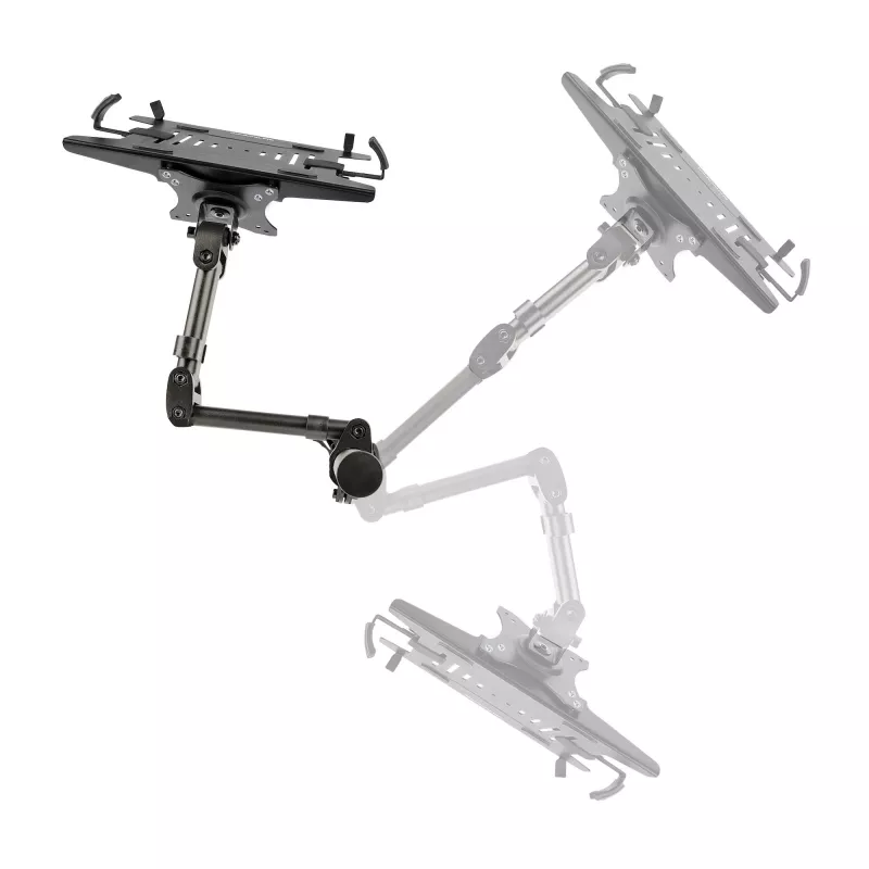 StarTech.com Uchwyt biurkowy do laptopa - Uchwyt do monitora i laptopa - Obsługuje wyświetlacze do 34 cali (8 kg) i laptopy (4,5 kg) - Ramię przegubowe z tacką VESA do laptopa - Mocowanie zaciskowe / przez otwór w blacie