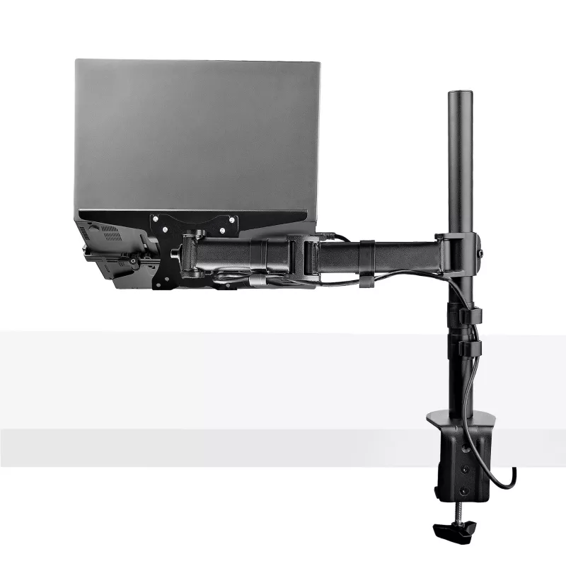 StarTech.com Uchwyt biurkowy do laptopa - Uchwyt do monitora i laptopa - Obsługuje wyświetlacze do 34 cali (8 kg) i laptopy (4,5 kg) - Ramię przegubowe z tacką VESA do laptopa - Mocowanie zaciskowe / przez otwór w blacie