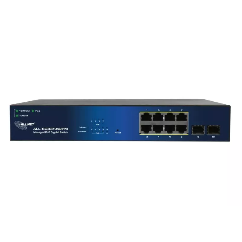 Przełącznik zarządzalny ALLNET 209904 Gigabit Ethernet 8 portów PoE