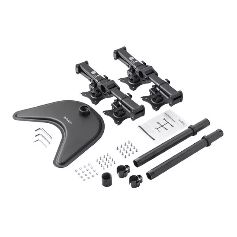 StarTech.com Stojak biurkowy na cztery monitory – przegubowy, wolnostojący, 8 kg, 33 cm (13 cali), 68,6 cm (27 cali), 100 x 100 mm, Czarny