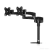 StarTech.com Dwuranowe ramię do monitorów mocowane do biurka - przegubowe, zacisk, 13,6 kg, 30,5 cm (12 cali), 61 cm (24 cale), 100 x 100 mm, czarny