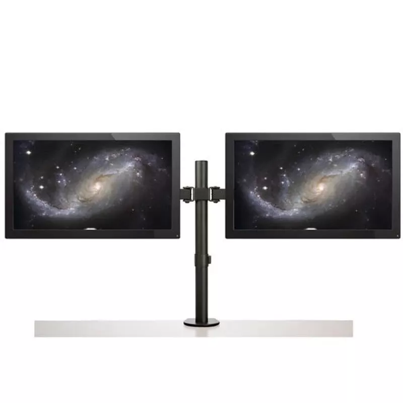StarTech.com Podwójne ramię do monitora mocowane do biurka - Zacisk / Przepust VESA do monitorów do 32 cali - Ergonomiczne przegubowe ramię do monitora - Regulacja wysokości / pochylenie / obrót / rotacja