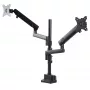 StarTech.com Podwójne ramię do monitora z mocowaniem do biurka, pełny ruch, uchwyt na 2 wyświetlacze VESA do 32 cali (17,6 funta/8 kg), regulacja wysokości, mocowanie zaciskowe/przelotowe, sprężyna mechaniczna