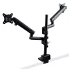 StarTech.com Podwójne ramię do monitora z mocowaniem do biurka, pełny ruch, uchwyt na 2 wyświetlacze VESA do 32 cali (17,6 funta/8 kg), regulacja wysokości, mocowanie zaciskowe/przelotowe, sprężyna mechaniczna