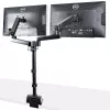 StarTech.com Podwójne ramię do monitora z mocowaniem do biurka, pełny ruch, uchwyt na 2 wyświetlacze VESA do 32 cali (17,6 funta/8 kg), regulacja wysokości, mocowanie zaciskowe/przelotowe, sprężyna mechaniczna