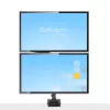 StarTech.com Podwójne ramię do monitora z mocowaniem do biurka, pełny ruch, uchwyt na 2 wyświetlacze VESA do 32 cali (17,6 funta/8 kg), regulacja wysokości, mocowanie zaciskowe/przelotowe, sprężyna mechaniczna