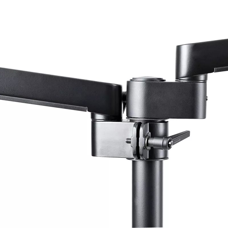 StarTech.com Podwójne ramię do monitora z mocowaniem do biurka, pełny ruch, uchwyt na 2 wyświetlacze VESA do 32 cali (17,6 funta/8 kg), regulacja wysokości, mocowanie zaciskowe/przelotowe, sprężyna mechaniczna