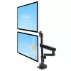 StarTech.com Podwójne ramię do monitora z mocowaniem do biurka, pełny ruch, uchwyt na 2 wyświetlacze VESA do 32 cali (17,6 funta/8 kg), regulacja wysokości, mocowanie zaciskowe/przelotowe, sprężyna mechaniczna