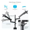 StarTech.com Podwójne ramię do monitora z mocowaniem do biurka, pełny ruch, uchwyt na 2 wyświetlacze VESA do 32 cali (17,6 funta/8 kg), regulacja wysokości, mocowanie zaciskowe/przelotowe, sprężyna mechaniczna