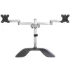 StarTech.com Podwójny stojak na monitor – Ergonomiczny biurkowy stojak na monitory do wyświetlaczy VESA do 32 cali – Wolnostojący, przegubowy, uniwersalny uchwyt do monitora komputerowego – Regulowana wysokość – Srebrny