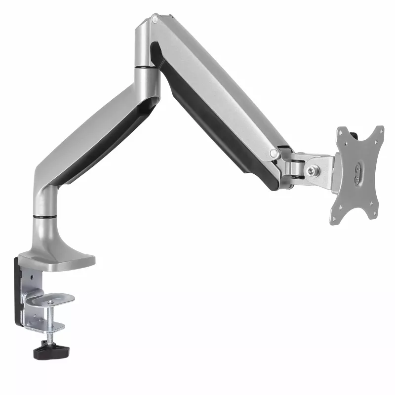 Ramię do monitora montowane na biurku StarTech.com - Wytrzymałe, ergonomiczne ramię VESA - Pojedynczy wyświetlacz 9 kg - Pełny zakres ruchu, regulacja wysokości, przegubowe - Aluminium - Zacisk C/przepust - Srebrny
