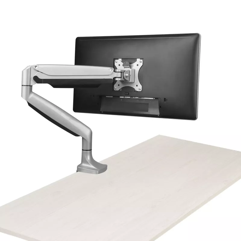 Ramię do monitora montowane na biurku StarTech.com - Wytrzymałe, ergonomiczne ramię VESA - Pojedynczy wyświetlacz 9 kg - Pełny zakres ruchu, regulacja wysokości, przegubowe - Aluminium - Zacisk C/przepust - Srebrny
