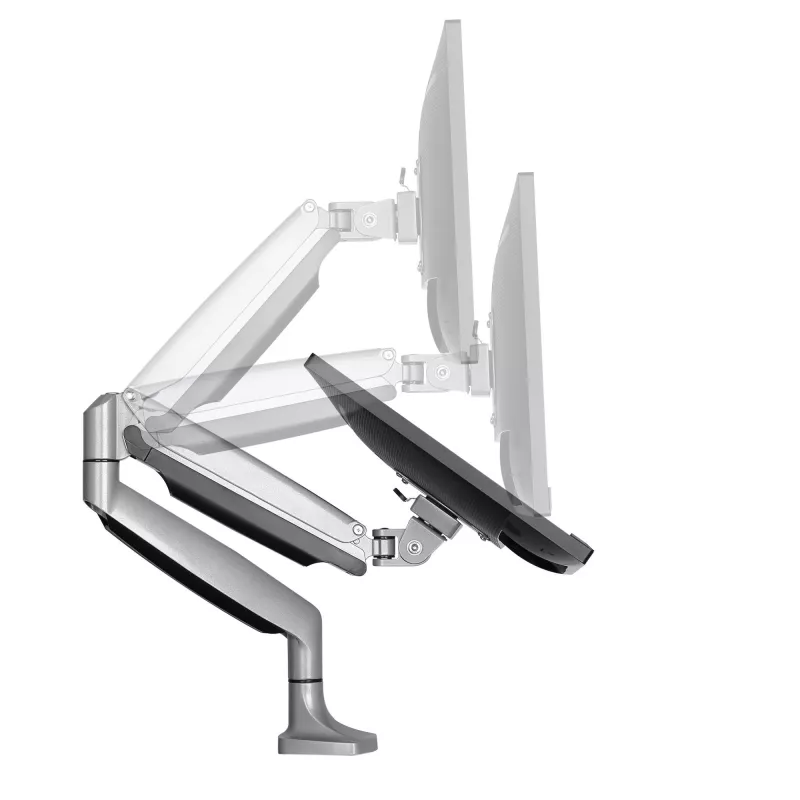 Ramię do monitora montowane na biurku StarTech.com - Wytrzymałe, ergonomiczne ramię VESA - Pojedynczy wyświetlacz 9 kg - Pełny zakres ruchu, regulacja wysokości, przegubowe - Aluminium - Zacisk C/przepust - Srebrny