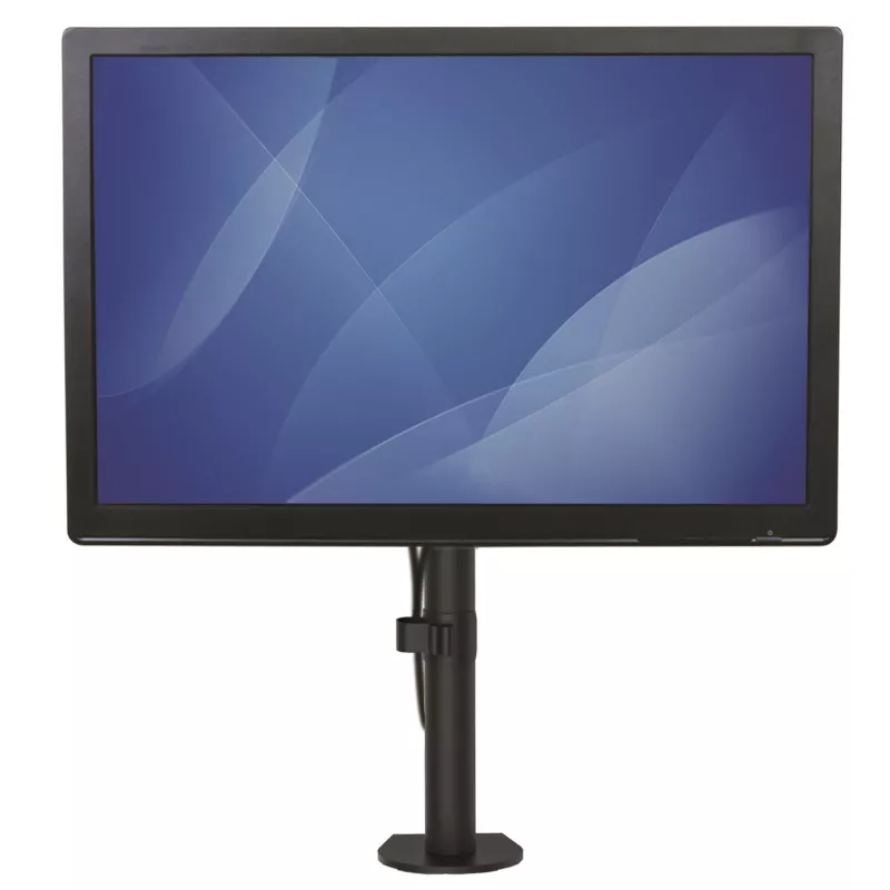 StarTech.com Pojedynczy uchwyt biurkowy do monitora – Wytrzymały uchwyt na słupie do pojedynczego ekranu dla wyświetlaczy VESA do 8 kg – Ergonomiczne ramię monitora z regulacją wysokości – Mocowanie na zacisk/przepust kablowy