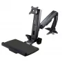 StarTech.com Ramię monitora do biurka z regulacją wysokości – Stacja robocza z regulacją wysokości do montażu na biurku dla jednego wyświetlacza 34 inch VESA – Ergonomiczny przegubowy konwerter biurka na stojąco z tacą na klawiaturę