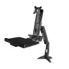 StarTech.com Ramię monitora do biurka z regulacją wysokości – Stacja robocza z regulacją wysokości do montażu na biurku dla jednego wyświetlacza 34 inch VESA – Ergonomiczny przegubowy konwerter biurka na stojąco z tacą na klawiaturę