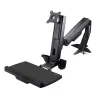 StarTech.com Ramię monitora do biurka z regulacją wysokości – Stacja robocza z regulacją wysokości do montażu na biurku dla jednego wyświetlacza 34 inch VESA – Ergonomiczny przegubowy konwerter biurka na stojąco z tacą na klawiaturę