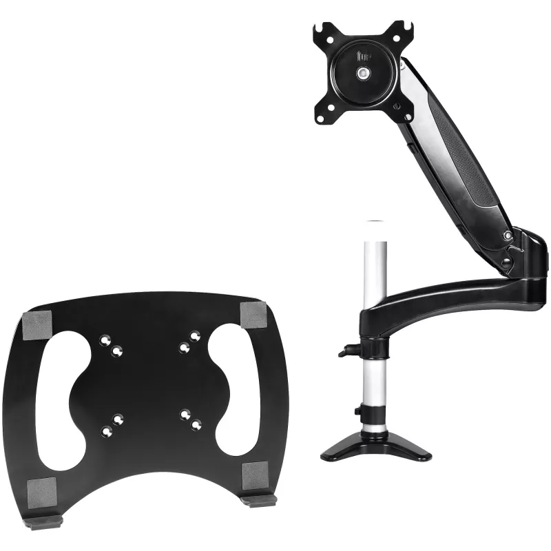 StarTech.com Ramię do laptopa z montażem do biurka – Pełny ruch, ramię przegubowe do laptopa lub pojedynczego monitora 34 cale – Uchwyt VESA z tacką na laptopa – Ergonomiczna regulowana podstawka pod notebook – Zacisk biurkowy