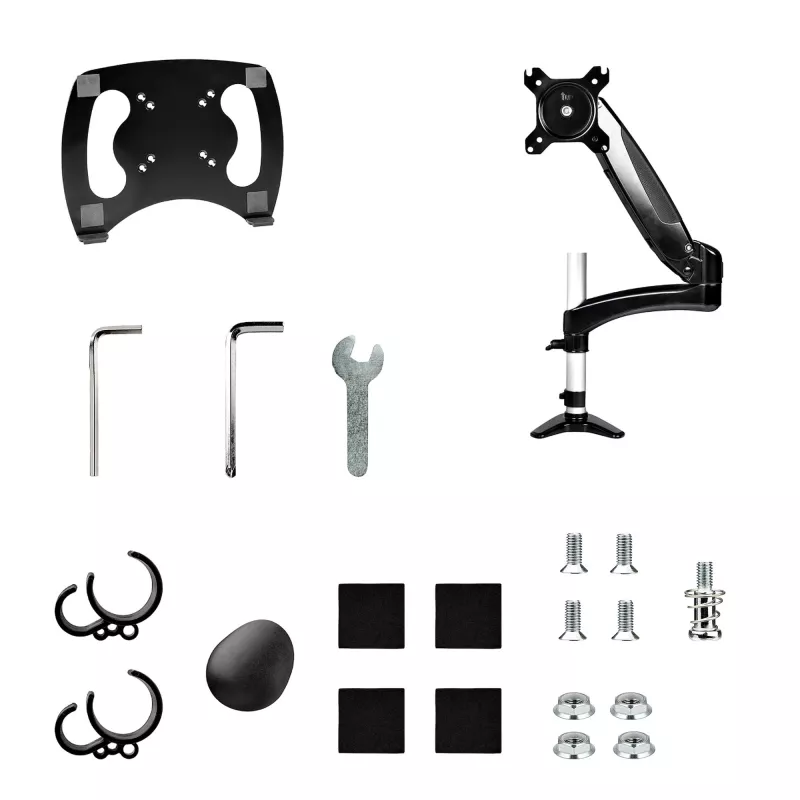StarTech.com Ramię do laptopa z montażem do biurka – Pełny ruch, ramię przegubowe do laptopa lub pojedynczego monitora 34 cale – Uchwyt VESA z tacką na laptopa – Ergonomiczna regulowana podstawka pod notebook – Zacisk biurkowy