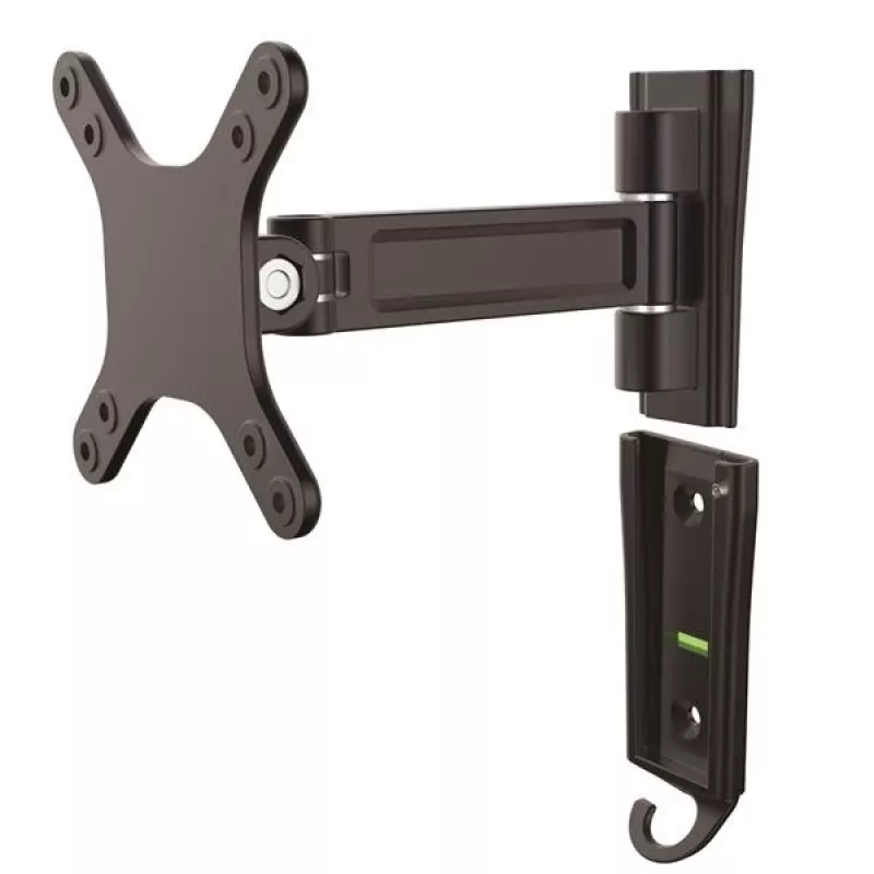 StarTech.com Uchwyt do monitora ścienny – pojedynczy obrotowy, 15 kg, 33 cm (13 cali), 68,6 cm (27 cali), 75 x 75 mm, 100 x 100 mm, Czarny