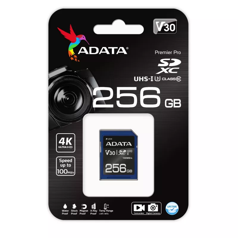 ADATA ASDX256GUI3V30S-R karta pamięci 256 GB SDXC UHS-I Class 10