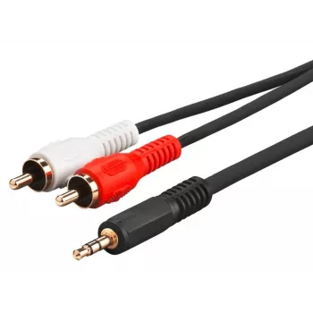 Kabel audio Microconnect AUDLC2G 1,5 m 3,5 mm 2 x RCA czarny