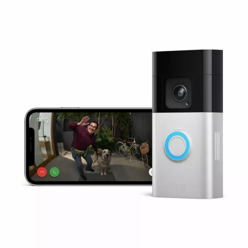 Wideodomofon RING B0B2BNM4PV — bezprzewodowy, maks. wideo 1920×1080, wykończenie nikiel, Wi‑Fi (802.11b/g/n/ax)