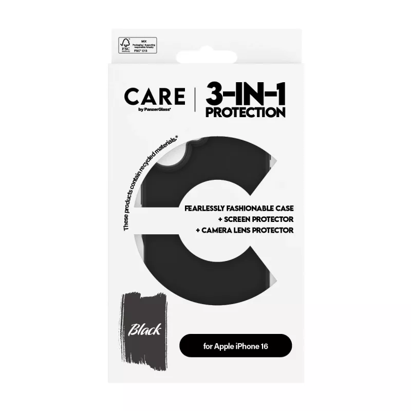 Zestaw 3-w-1 Bundle Case PanzerGlass CARE by Fashion iPhone 16