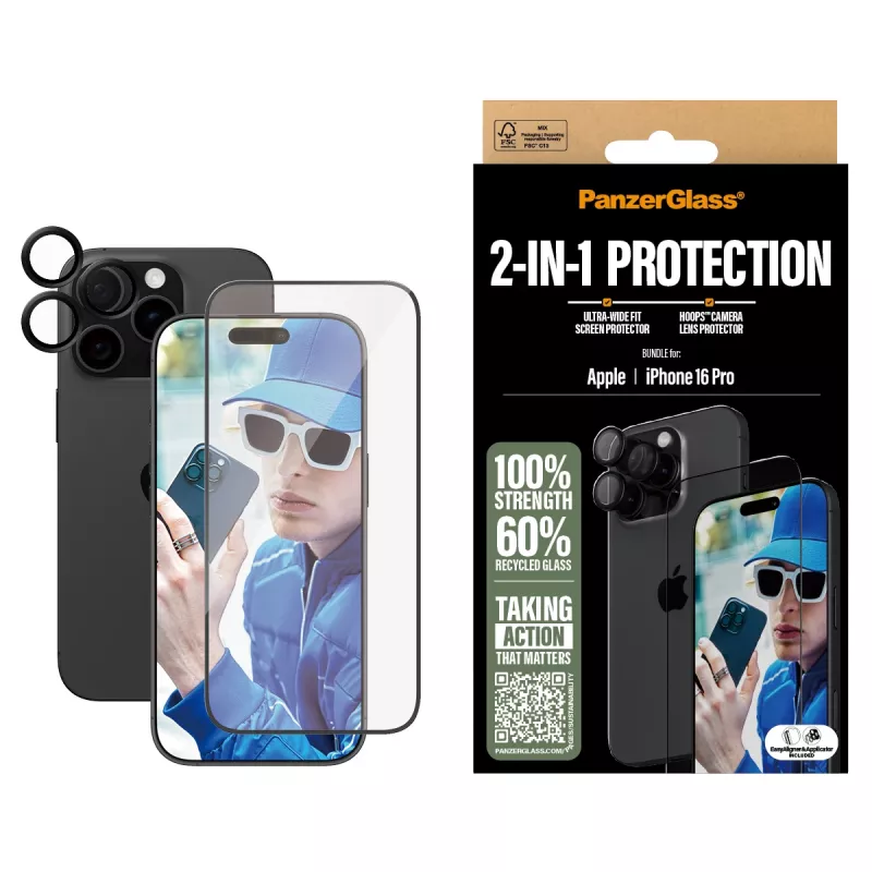 PanzerGlass 2-w-1 zestaw iPhone '24 6.3 cala Pro B2862+1284