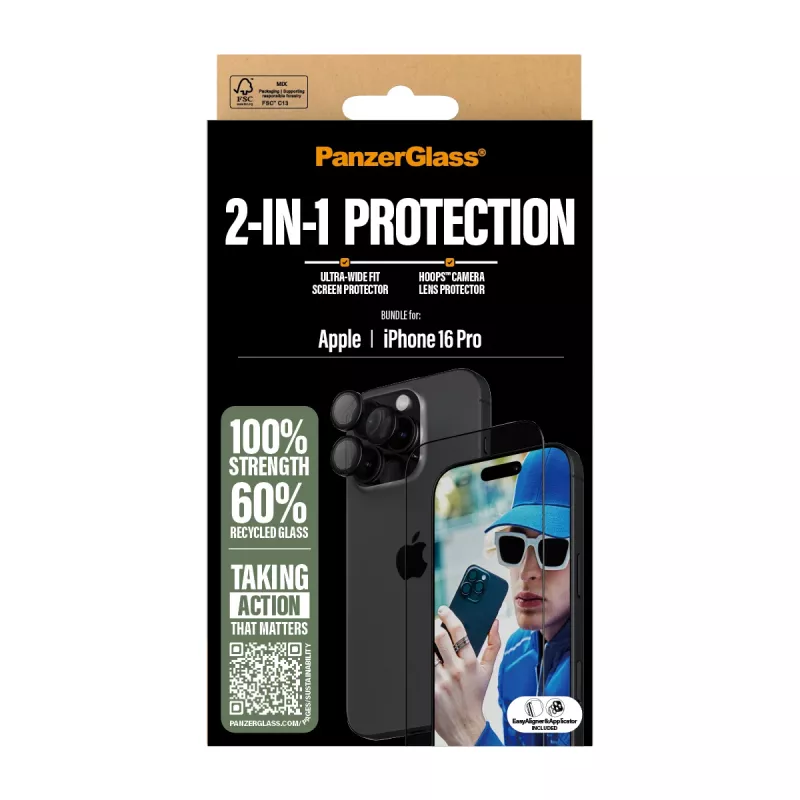 PanzerGlass 2-w-1 zestaw iPhone '24 6.3 cala Pro B2862+1284