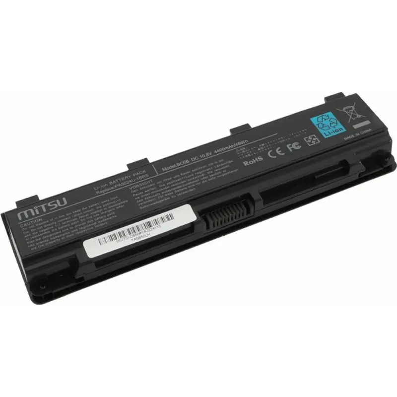 Bateria do laptopa MITSU do Toshiba C850 / L800 / S855, 4400 mAh, 10,8–11,1 V