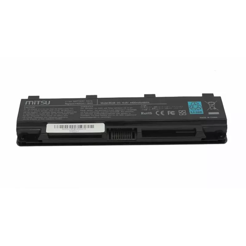 Bateria do laptopa MITSU do Toshiba C850 / L800 / S855, 4400 mAh, 10,8–11,1 V