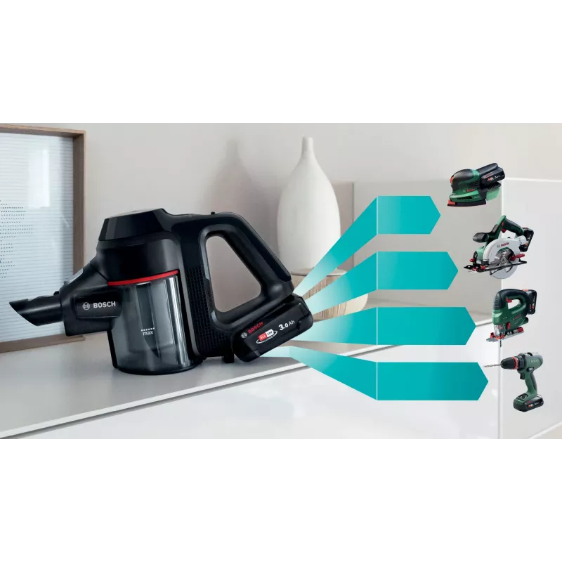 Bosch BCS712XXL odkurzacz ręczny/elektroszczotka Akumulatorowy Suchy Bezworkowy 0,3 L Czarny 3 Ah