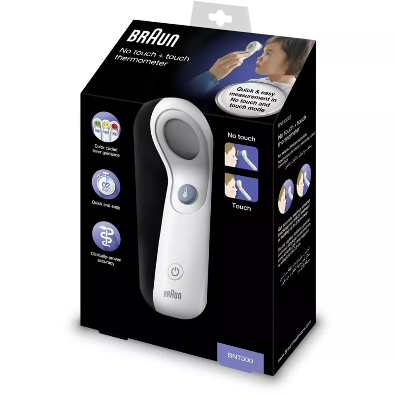 Braun BNT300WE termometr cyfrowy do zdalnego pomiaru Biały Czoło Przyciski
