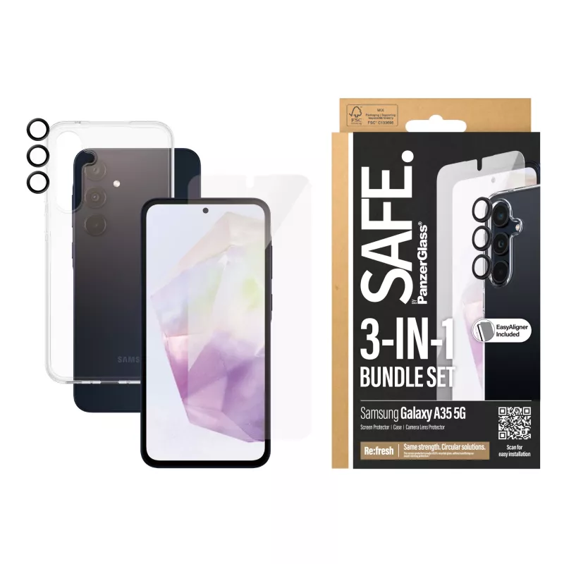 PanzerGlass SAFE. by ® zestaw ochronny 3-w-1 Samsung Galaxy A35 5G