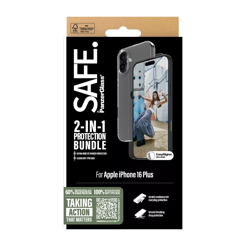 PanzerGlass SAFE. by ® 2-w-1 Pakiet Ochronny iPhone '24 6.7 cala