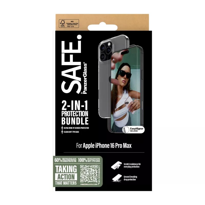 PanzerGlass SAFE. by ® 2-in-1 Protection Bundle iPhone 16 Pro Max